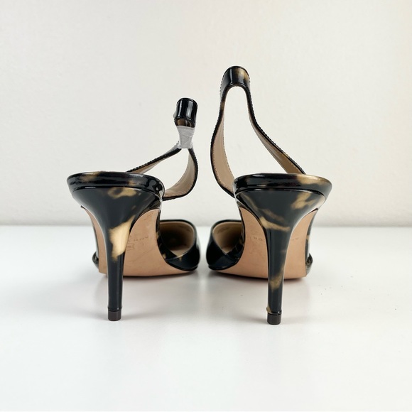 NWOB ANN TAYLOR Genuine Patent Leather Tortoiseshell Pointy Toe Slingback Heels - Picture 8 of 12
